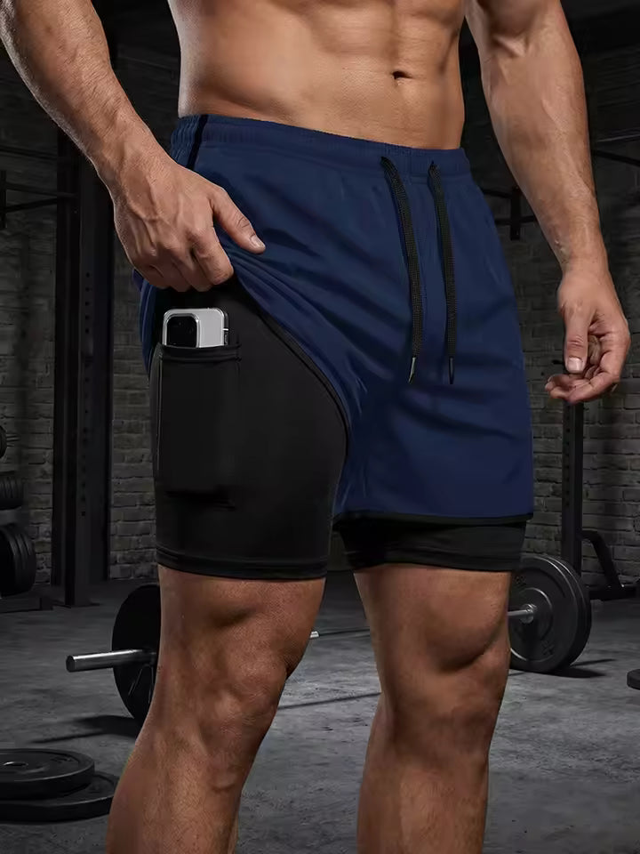 Men's 2 in 1 Workout Shorts